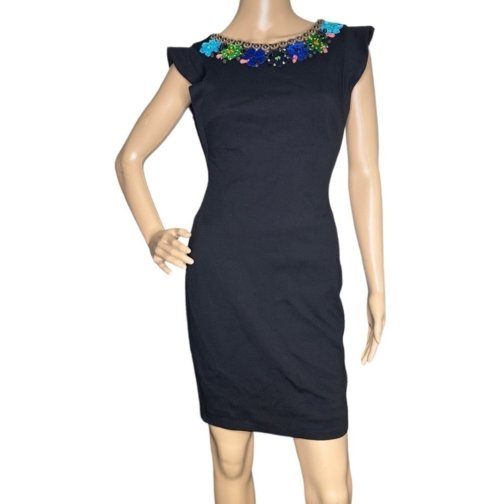 Bailey 44 black beaded cocktail dress small